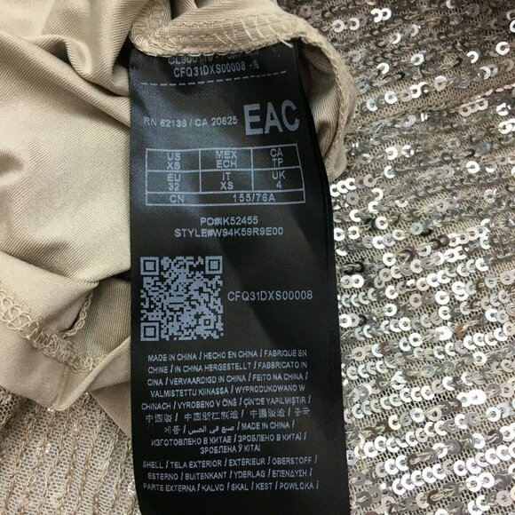 Guess Patrice sequin mini Dress Color: Light Gold Multi Size: XSmall - Picture 8 of 9